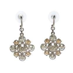 مملوكة مسبقًا طقم قلادة وأقراط شانيل حلقة كريستال زهور سي سي