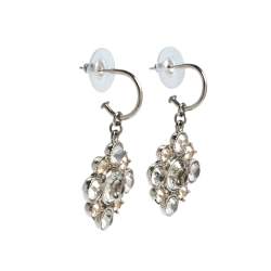 مملوكة مسبقًا طقم قلادة وأقراط شانيل حلقة كريستال زهور سي سي