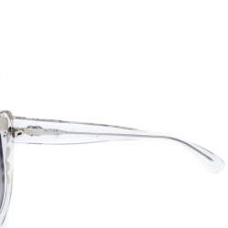 Pre Owned Chanel Clear/Black Gradient 71096 Pearl Cateye Sunglasses  