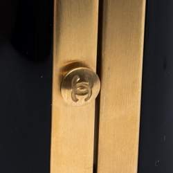 مملوكة مسبقًا سوار شانيل أسورة عريضة سي سي ريزن أسود و معدن ذهبي اللون 17.5 سم