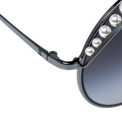 مملوكة مسبقًا Chanel Pearl Embellished/Grey Gradient 4234H Round Sunglasses