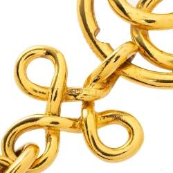 مملوكة مسبقًا قلادة شانيل دلاية طويلة سي سي فينتدج مطلي ذهب 