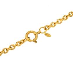 مملوكة مسبقًا قلادة شانيل دلاية طويلة سي سي فينتدج مطلي ذهب 