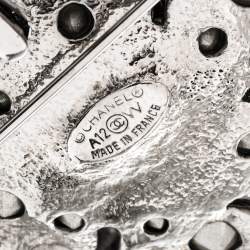 مملوكة مسبقًا Chanel Silver Tone Crystal Camelia Pin Brooch