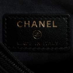 Pre Owned Chanel Metallic Navy Blue Camellia Embossed Leather Phone Pouch