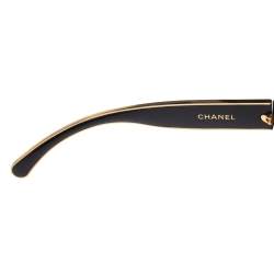 Pre Owned Chanel Black / 18K Gold Mirrored 5271 Cat Eye Sunglasses