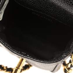 Pre Owned Chanel Black Caviar Leather Vintage CC Chain Phone Holder