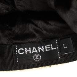 Pre Owned Chanel Beige Wool CC Chain Cap L