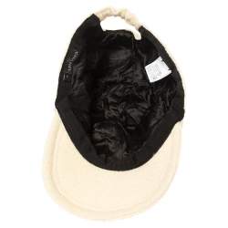 Pre Owned Chanel Beige Wool CC Chain Cap L