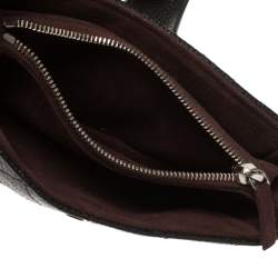 Pre Owned Chanel Black Quilted Caviar Leather CC Phone Holder Clutch