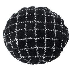 Pre Owned Chanel Monochrome Tweed Beret Hat S