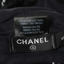 Pre Owned Chanel Monochrome Tweed Beret Hat S