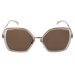 CHANEL Butterfly Removable Pearl Chain Sunglasses 4262 Brown 572432