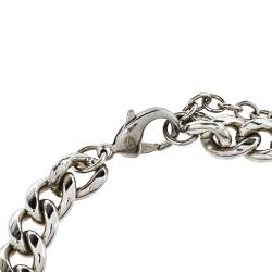 Pre Owned قلادة شانيل سلسلة كورب قفل شفاف مرصع بالجواهر سي سي