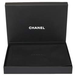 Pre Owned Chanel Silver Tone Multi Chain Strand CC Crystal Station Necklace