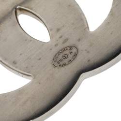 Pre Owned Chanel Two Tone Metal Crystal Pave CC Pin Brooch