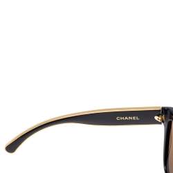 Pre Owned Chanel Black / Gold Mirrored 5271 Cat Eye Sunglasses
