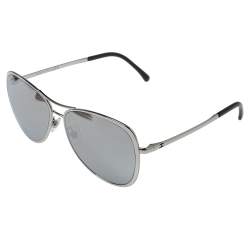 مملوكة مسبقًا نظارة شمسية شانيل "4223 بيلوت" عاكسة فضية و لون فضي