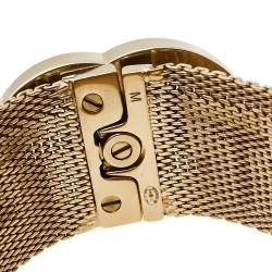 Chanel Pale Gold Tone Mesh CC Turnlock Bracelet M