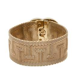 Chanel Pale Gold Tone Mesh CC Turnlock Bracelet M