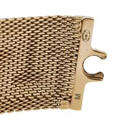 Chanel Pale Gold Tone Mesh CC Turnlock Bracelet M