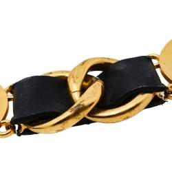 Pre Owned Chanel Vintage Coco Chanel Leather Link Waist Belt