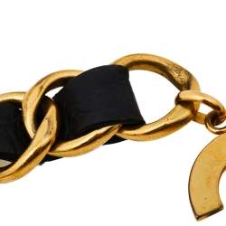Pre Owned Chanel Vintage Coco Chanel Leather Link Waist Belt