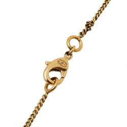 Pre Owned Chanel Gold Tone Enamel CC Pendant Necklace