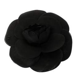 No. 5 Pin W/ Black & White Camellia Flower Brooch