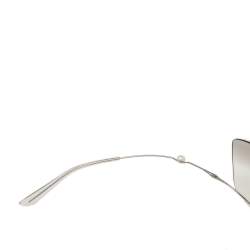Pre Owned Chanel Silver 4053 Rimless Pearl Sunglasses