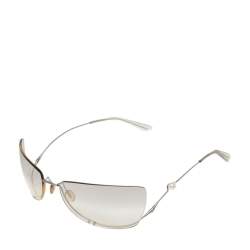 Pre Owned Chanel Silver 4053 Rimless Pearl Sunglasses