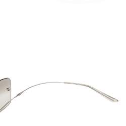 Pre Owned Chanel Silver 4053 Rimless Pearl Sunglasses