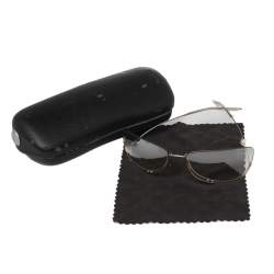 Pre Owned Chanel Silver 4053 Rimless Pearl Sunglasses