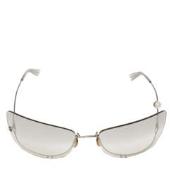 Pre Owned Chanel Silver 4053 Rimless Pearl Sunglasses