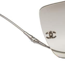 Pre Owned Chanel Silver 4053 Rimless Pearl Sunglasses