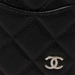 Pre Owned Chanel Black Quilted Caviar Classic iPhone 11 Pro Max Case
