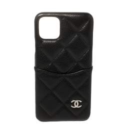 Chanel Beige/Black Quilted Leather CC iPhone 11 Pro Case Chanel