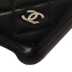 Pre Owned Chanel Black Quilted Caviar Classic iPhone 11 Pro Max Case