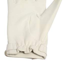 Pre Owned Chanel White Quilted Strap Gloves 