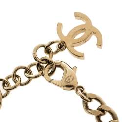 Chanel Burgundy Interwoven Leather Chain Bracelet