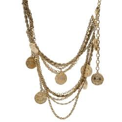 Pre Owned Chanel CC Coin Charm Multi Chain Gold Tone Belt / Necklace