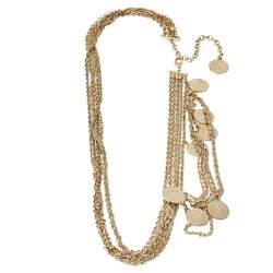 Pre Owned Chanel CC Coin Charm Multi Chain Gold Tone Belt / Necklace