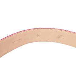 Pre Owned حزام شانيل CC جلد مبطن وردي بإبزيم 80 سم