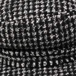 Pre Owned Chanel Monochrome Tweed Newsboy Cap L
