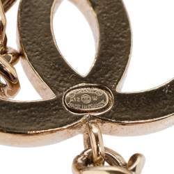 Pre Owned Chanel Gold Tone Enamel CC Charm Chain Belt