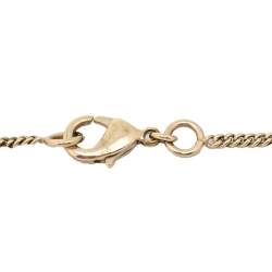 Pre Owned قلادة شانيل لؤلؤ صناعي وكريستال CC ذهبي اللون 