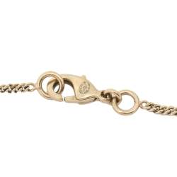 Pre Owned قلادة شانيل لؤلؤ صناعي وكريستال CC ذهبي اللون 