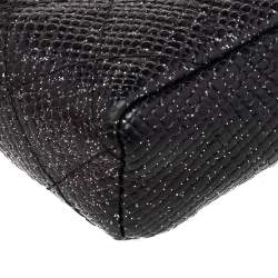 Pre Owned Chanel Black Shimmering Quilted Leather CC Phone Pouch
