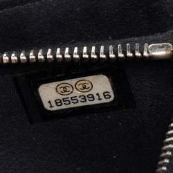Pre Owned Chanel Black Shimmering Quilted Leather CC Phone Pouch