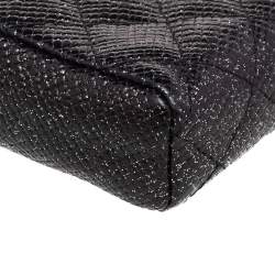 Pre Owned Chanel Black Shimmering Quilted Leather CC Phone Pouch